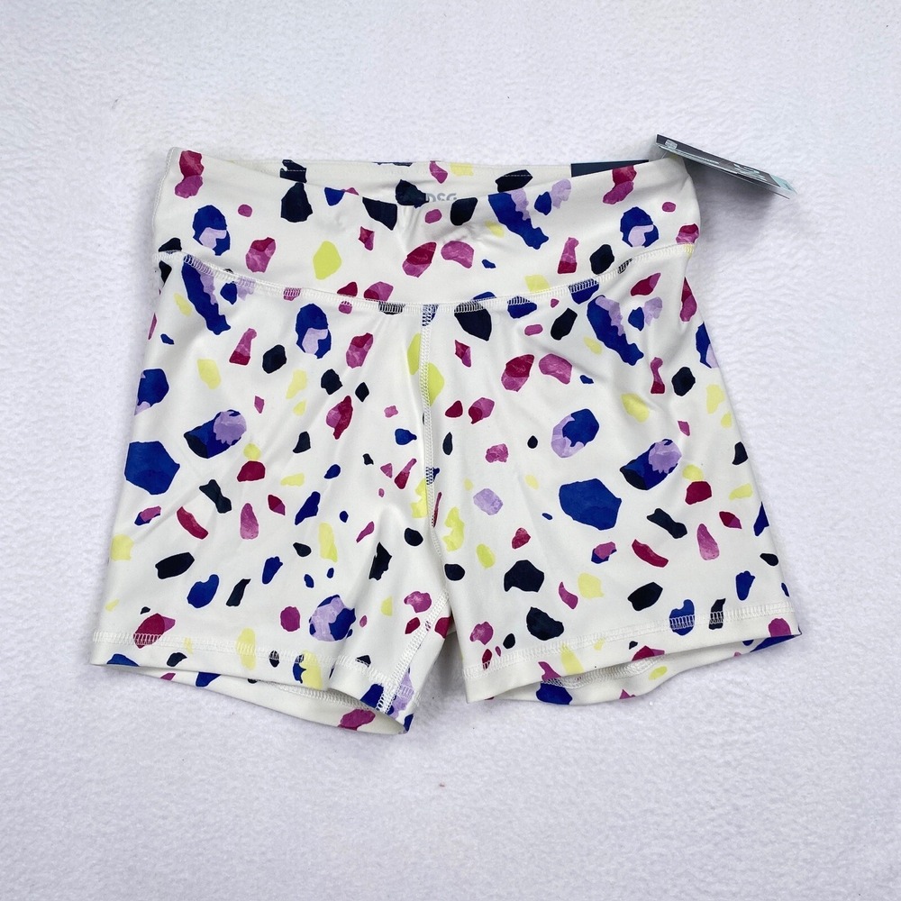 DSG Girls Youth 3" Performance Legging‎ Shortie Shorts Size XL Confetti White
